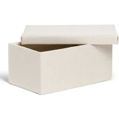 Gifi Rangement|Boîte de rangement coton gris ou beige 27,5xH12,5x17,5cm