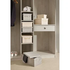 Gifi Rangement|Boîte de rangement coton gris ou beige 24,5xH10x13cm