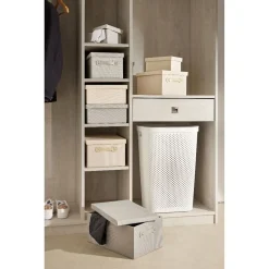 Gifi Rangement|Boîte de rangement coton imprimé fleuri 40,5xH18x26,5cm