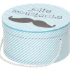 Gifi Rangement|Boîte de rangement déco bleue Jidoo 2.0 moustache