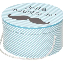 Gifi Rangement|Boîte de rangement déco bleue Jidoo 2.0 moustache