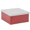 Gifi Rangement|Boîte de rangement déco carrée rouge et blanche