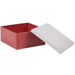 Gifi Rangement|Boîte de rangement déco carrée rouge et blanche