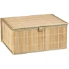 Gifi Rangement|Boîte de rangement déco lattes en bambou L32 x L25 cm