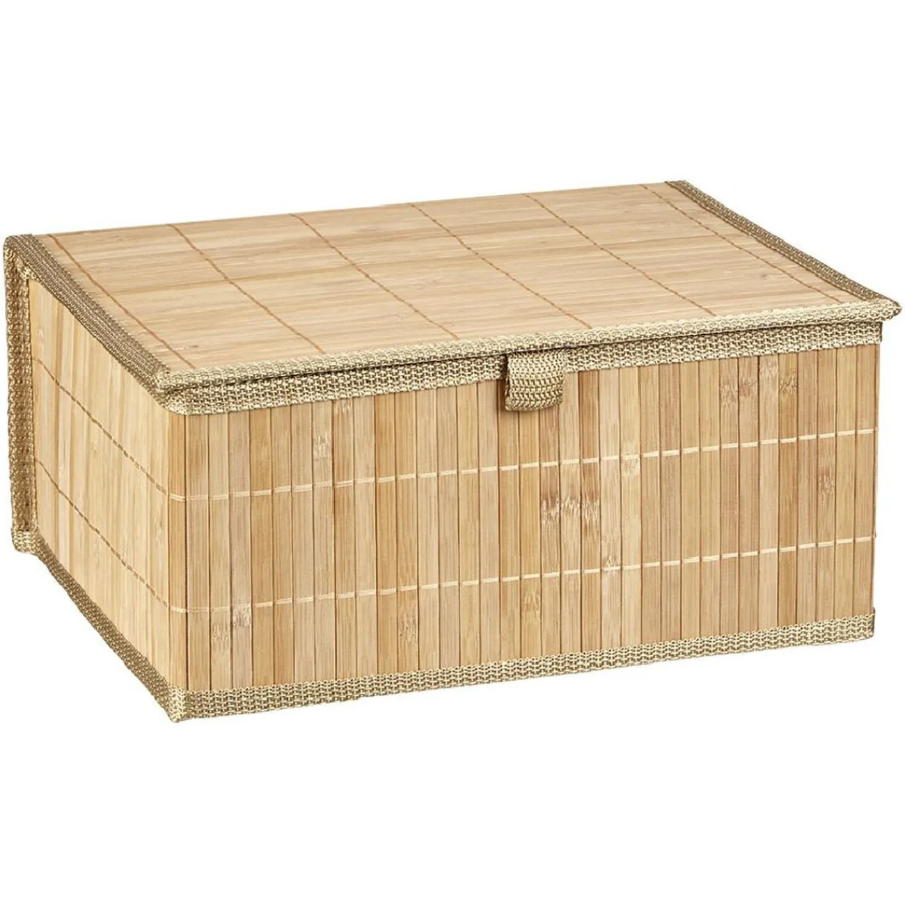 Gifi Rangement|Boîte de rangement déco lattes en bambou L32 x L25 cm