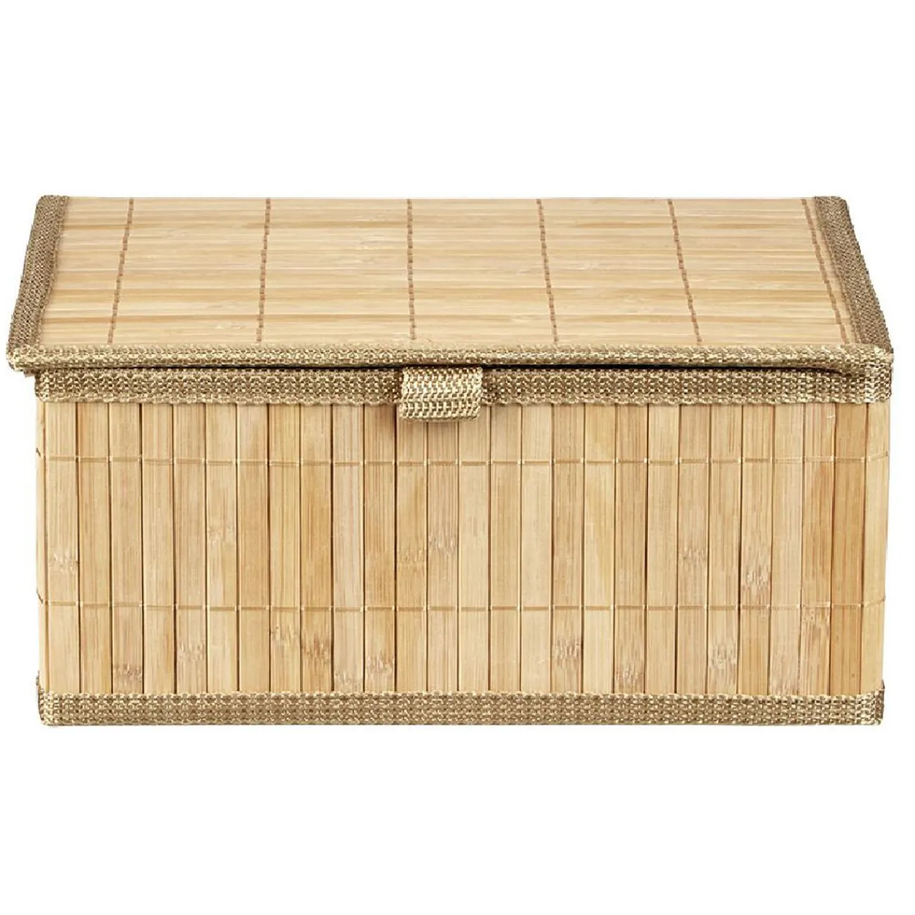 Gifi Rangement|Boîte de rangement déco lattes en bambou L29 x L23 cm