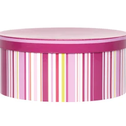 Gifi Rangement|Boîte de rangement déco rayures roses Muranu Intemporel