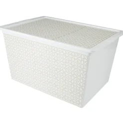 Gifi Rangement|Boîte de rangement Dolce Vita carreau de ciment taupe 50L