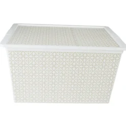 Gifi Rangement|Boîte de rangement Dolce Vita carreau de ciment taupe 50L