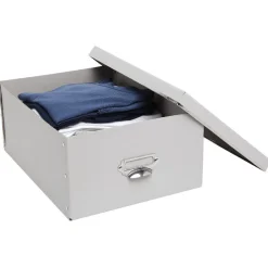 Gifi Rangement|Boîte de rangement en carton gris clair petit modèle
