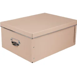 Gifi Rangement|Boîte de rangement en carton rose saumon petit modèle