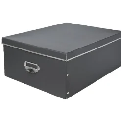 Gifi Rangement|Boîte de rangement en carton gris anthracite grand modèle