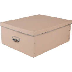 Gifi Rangement|Boîte de rangement en carton rose saumon grand modèle