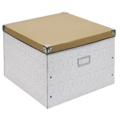 Gifi Rangement|Boîte de rangement en carton design bicolore motif terrazzo