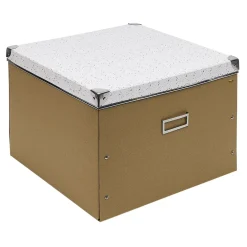 Gifi Rangement|Boîte de rangement en carton design bicolore motif terrazzo