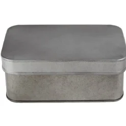 Gifi Rangement|Boîte de rangement en métal gris 4 compartiments