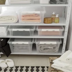 Gifi Rangement|Boîte de rangement en plastique transparent 32L