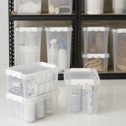 Gifi Rangement|Boîte de rangement en plastique transparent 32L