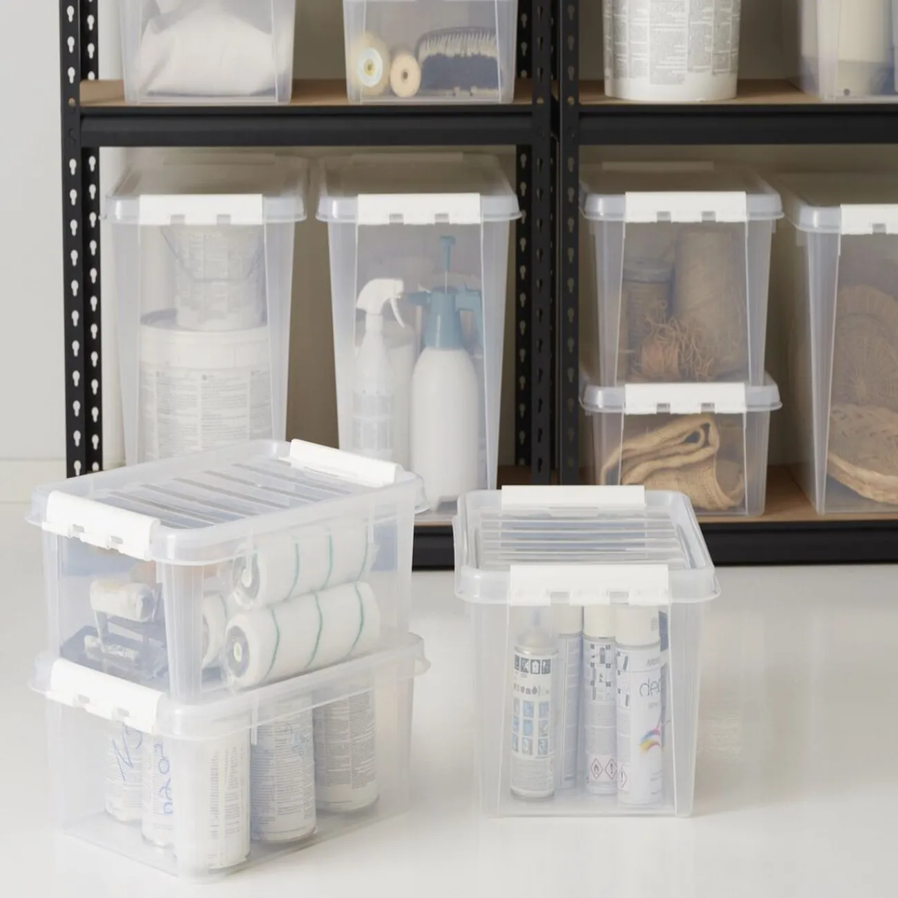 Gifi Rangement|Boîte de rangement en plastique transparent 32L