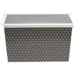 Gifi Entretien Du Linge|Boîte de rangement en plastique motif graphique noir blanc 50L