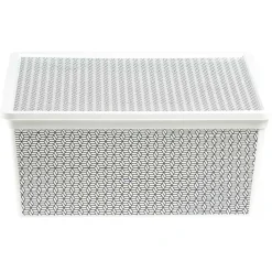 Gifi Entretien Du Linge|Boîte de rangement en plastique motif graphique gris blanc 18L