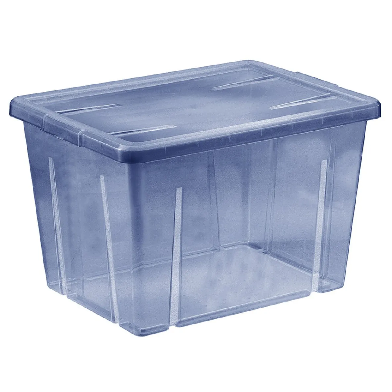 Gifi Rangement|Boîte de rangement en plastique bleu 18,8L