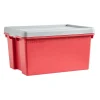 Gifi Rangement|Boîte de rangement incassable Bambox 16 L rouge gris