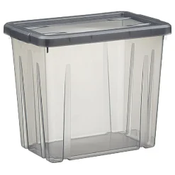 Gifi Rangement|Boîte de rangement noir transparent avec couvercle 8,8L