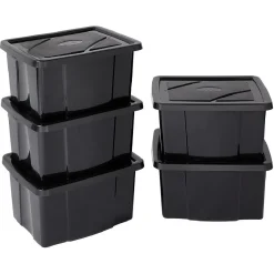 Gifi Rangement|Boîte de rangement noire 30 L x 5