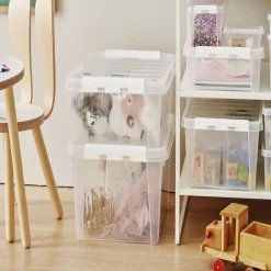 Gifi Rangement|Boîte de rangement plastique transparent 14L