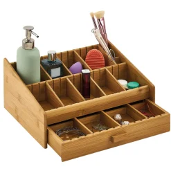 Gifi Equipement Douche^Boîte de rangement pour salle de bain en bambou