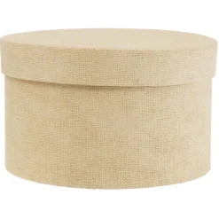 Gifi Rangement|Boîte de rangement ronde beige Ø15xH9cm
