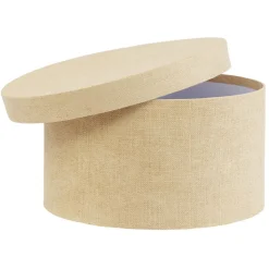 Gifi Rangement|Boîte de rangement ronde beige Ø15xH9cm