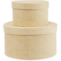 Gifi Rangement|Boîte de rangement ronde beige Ø15xH9cm
