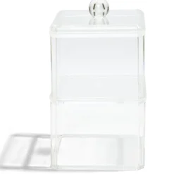 Gifi Aménagement Salle De Bain^Boîte de rangement salle de bain 2 compartiments 9,3x9,3xH15,5cm