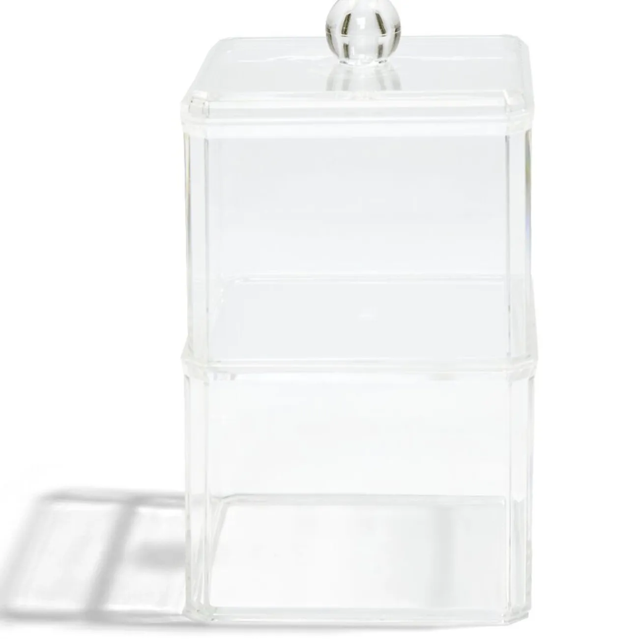 Gifi Aménagement Salle De Bain^Boîte de rangement salle de bain 2 compartiments 9,3x9,3xH15,5cm