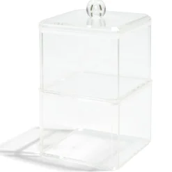 Gifi Aménagement Salle De Bain^Boîte de rangement salle de bain 2 compartiments 9,3x9,3xH15,5cm