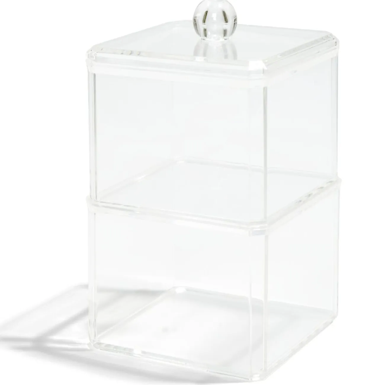 Gifi Aménagement Salle De Bain^Boîte de rangement salle de bain 2 compartiments 9,3x9,3xH15,5cm