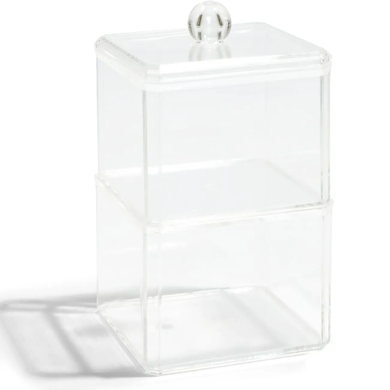 Gifi Aménagement Salle De Bain^Boîte de rangement salle de bain 2 compartiments 9,3x9,3xH15,5cm