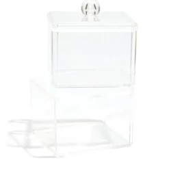 Gifi Aménagement Salle De Bain^Boîte de rangement salle de bain 2 compartiments 9,3x9,3xH15,5cm