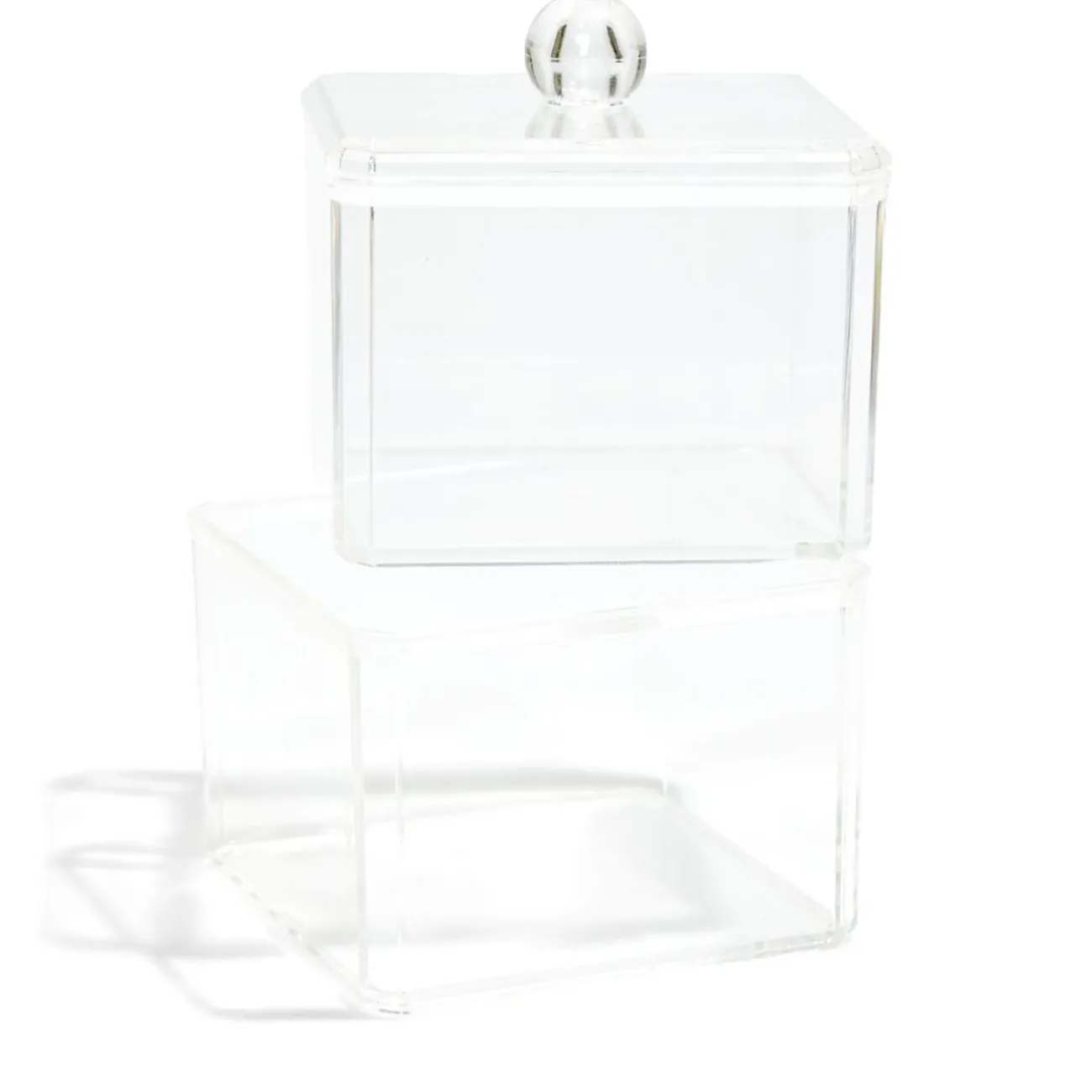 Gifi Aménagement Salle De Bain^Boîte de rangement salle de bain 2 compartiments 9,3x9,3xH15,5cm