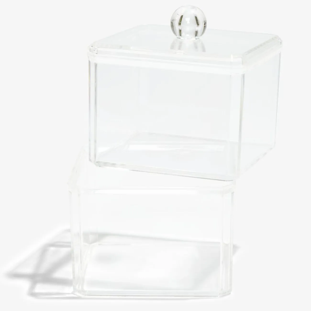 Gifi Aménagement Salle De Bain^Boîte de rangement salle de bain 2 compartiments 9,3x9,3xH15,5cm