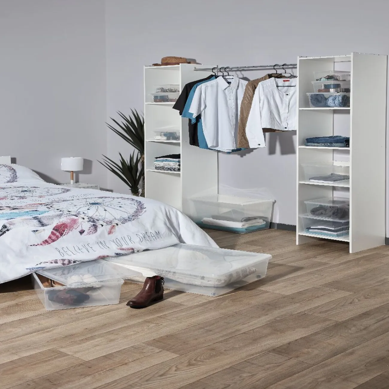 Gifi Rangement|Boîte de rangement transparente 55 L