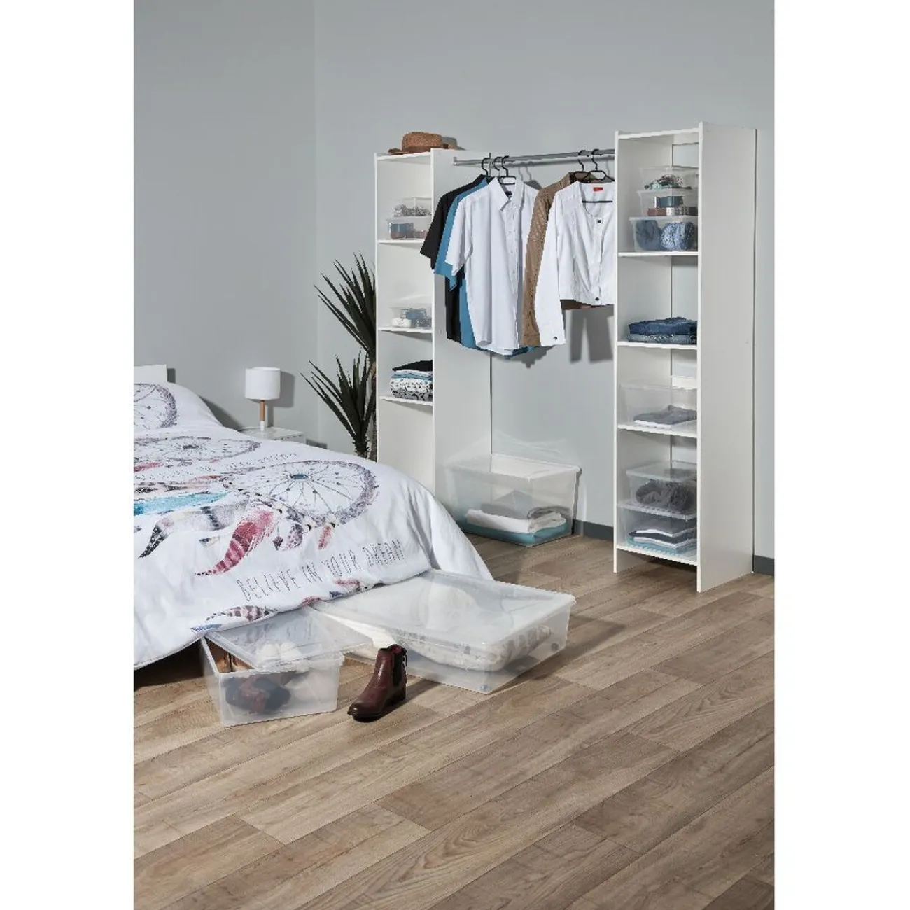 Gifi Rangement|Boîte de rangement transparente 55 L