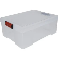 Gifi Rangement|Boîte de rangement transparente à clips 27 L