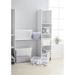 Gifi Rangement|Boîte de rangement transparente avec couvercle 18,8L