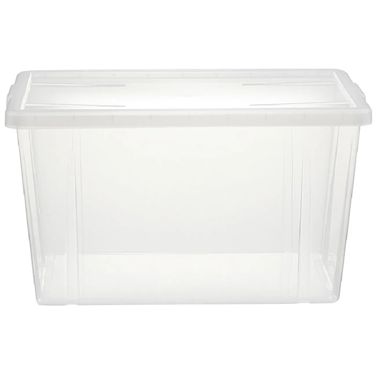 Gifi Rangement|Boîte de rangement transparente avec couvercle 54L