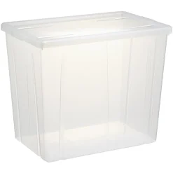 Gifi Rangement|Boîte de rangement transparente avec couvercle 82L