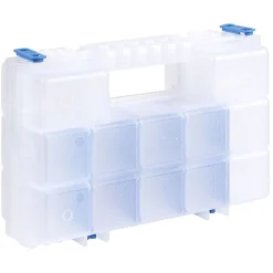 Gifi Entretien Du Linge|Boîte de rangement transparente avec séparateur amovible orange