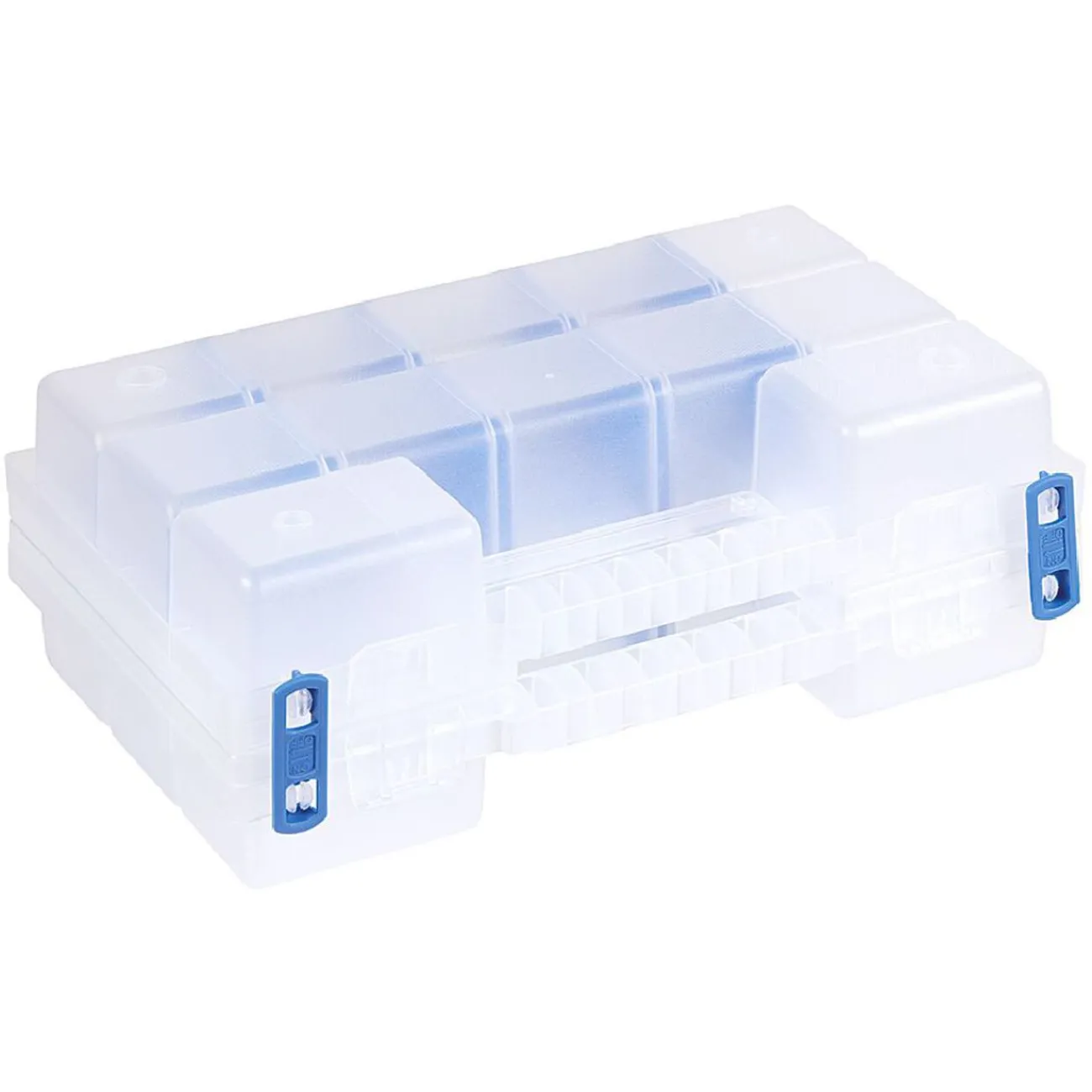 Gifi Entretien Du Linge|Boîte de rangement transparente avec séparateur amovible orange